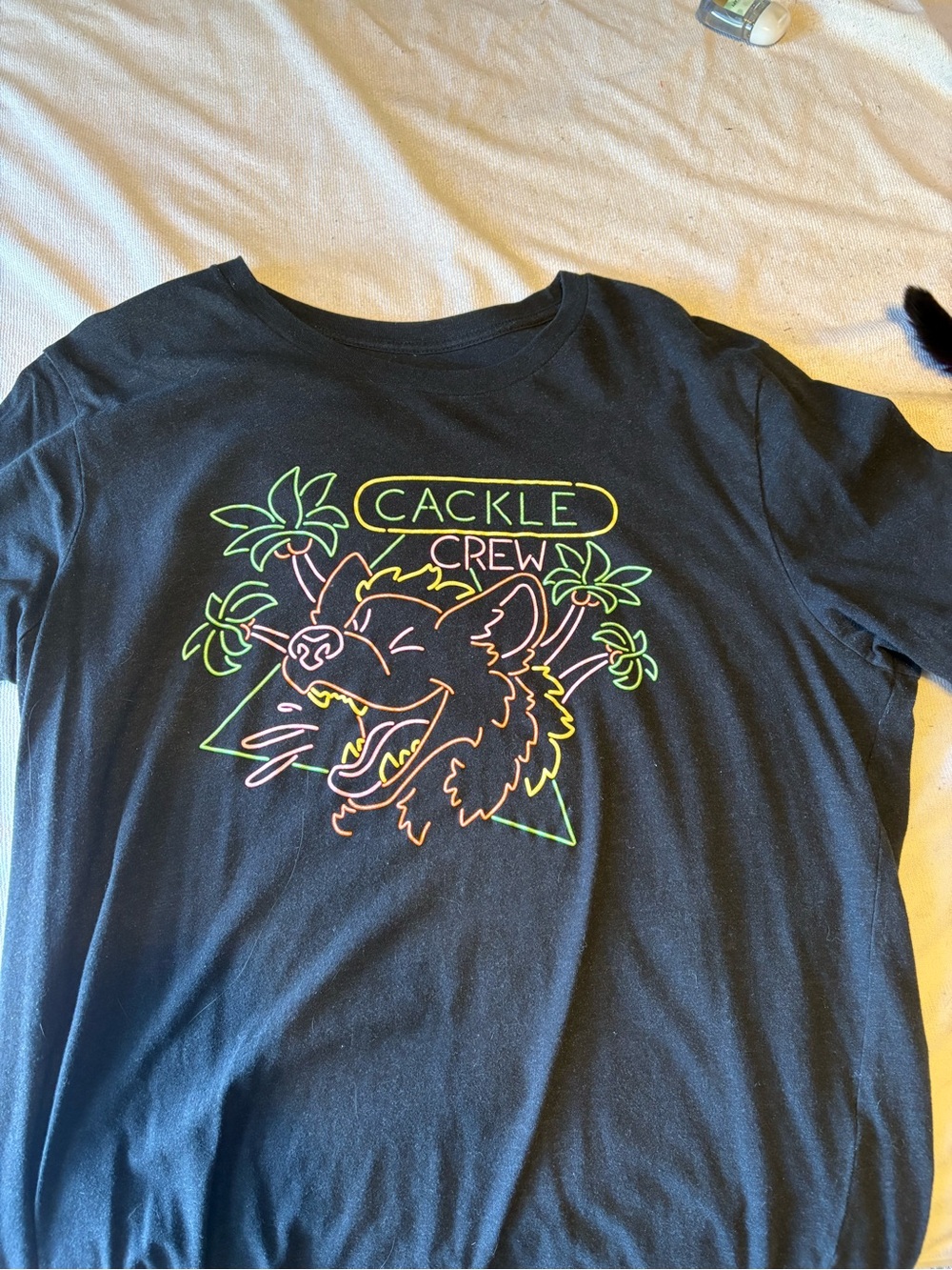 Cackle Crew Neon Hyena Graphic Tee - Black